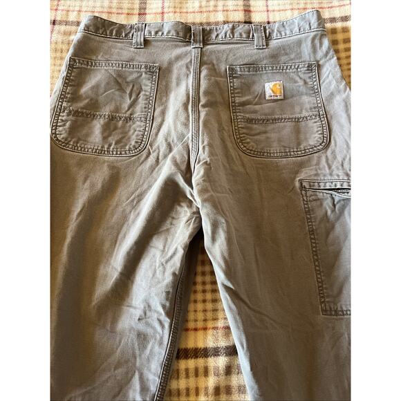 Carhartt Men’s Pants 36x31 Gray Relaxed Fit Canvas Utility Workwear Pant Outdoor - Picture 11 of 13
